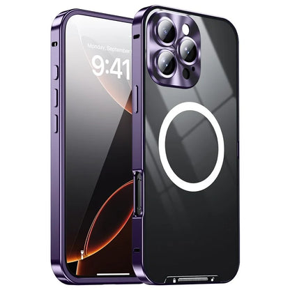 For iPhone 16 Pro Case Compatible with MagSafe Metal Frame Matte Phone Cover