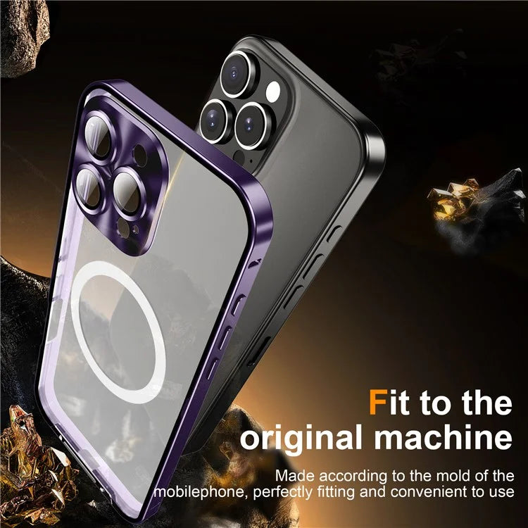 For iPhone 16 Pro Case Compatible with MagSafe Metal Frame Matte Phone Cover