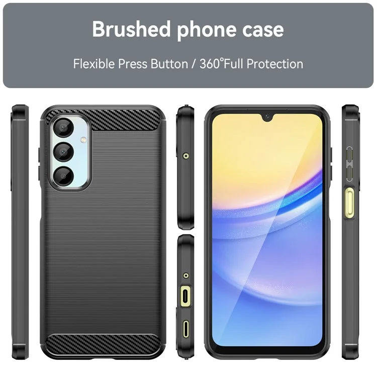 For Samsung Galaxy A16 5G Case Carbon Fiber Texture TPU Brushed Phone Cover