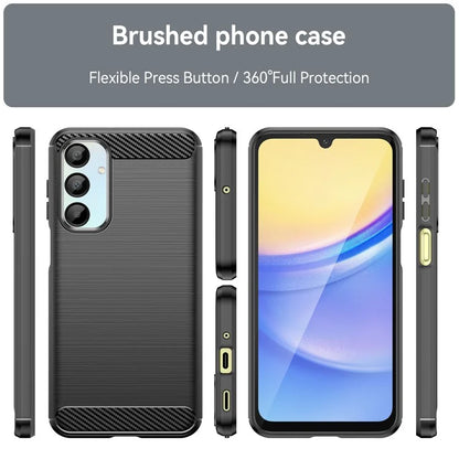 For Samsung Galaxy A16 5G Case Carbon Fiber Texture TPU Brushed Phone Cover