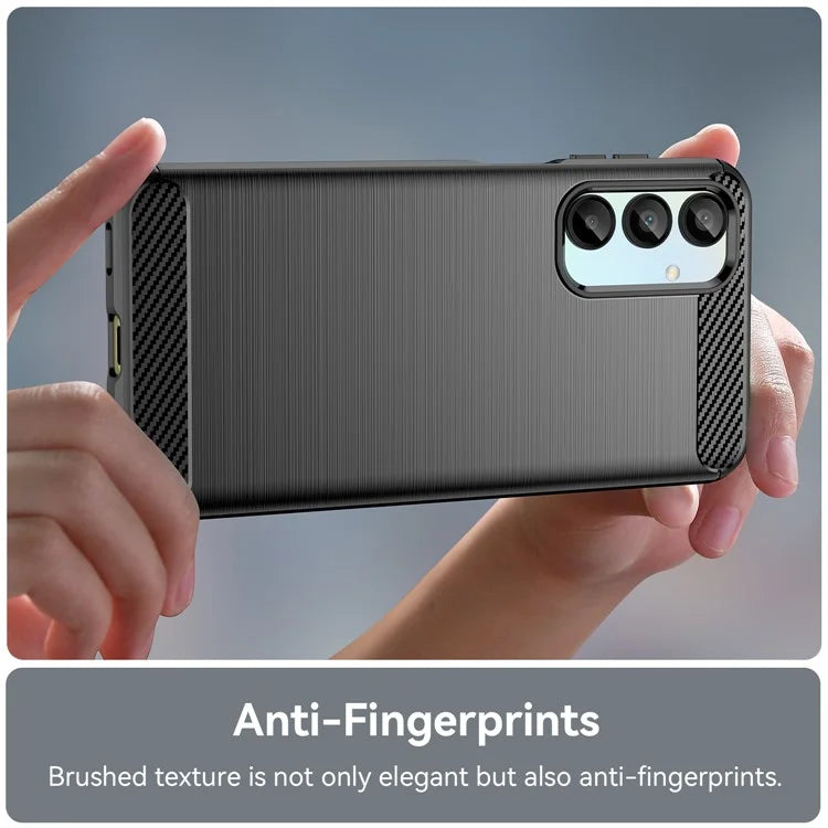 For Samsung Galaxy A16 5G Case Carbon Fiber Texture TPU Brushed Phone Cover