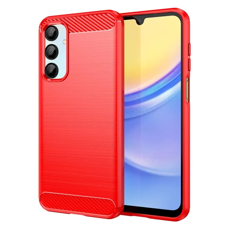 For Samsung Galaxy A16 5G Case Carbon Fiber Texture TPU Brushed Phone Cover