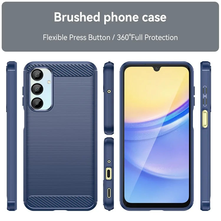 For Samsung Galaxy A16 5G Case Carbon Fiber Texture TPU Brushed Phone Cover