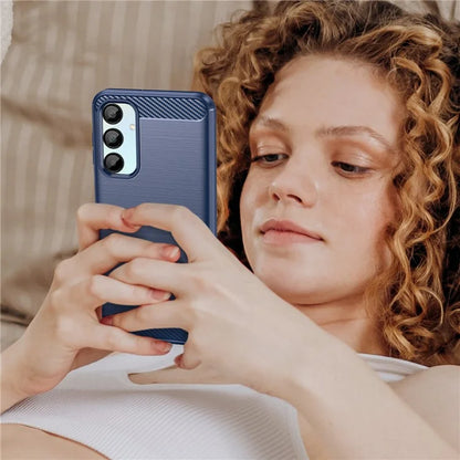 For Samsung Galaxy A16 5G Case Carbon Fiber Texture TPU Brushed Phone Cover