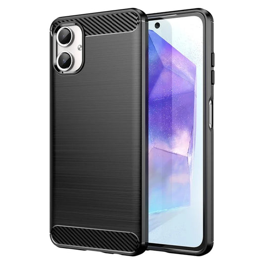 For Samsung Galaxy A06 Case Carbon Fiber Texture TPU Brushed Phone Cover
