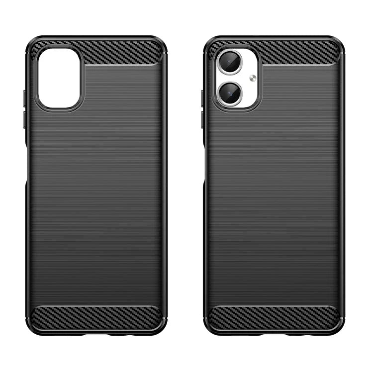 For Samsung Galaxy A06 Case Carbon Fiber Texture TPU Brushed Phone Cover