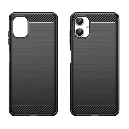 For Samsung Galaxy A06 Case Carbon Fiber Texture TPU Brushed Phone Cover