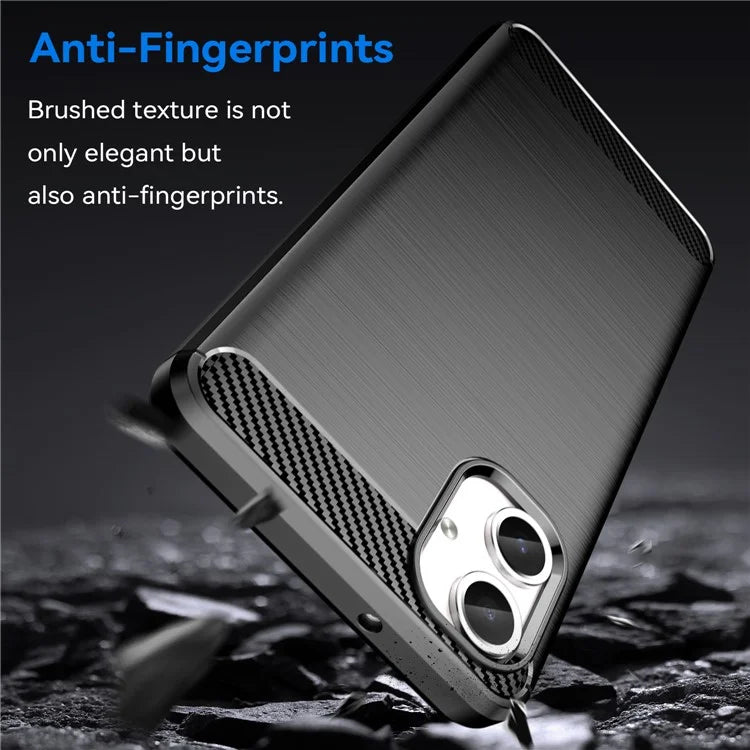 For Samsung Galaxy A06 Case Carbon Fiber Texture TPU Brushed Phone Cover