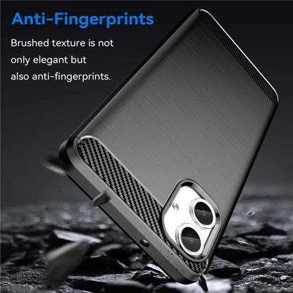 For Samsung Galaxy A06 Case Carbon Fiber Texture TPU Brushed Phone Cover
