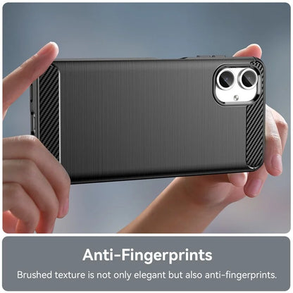 For Samsung Galaxy A06 Case Carbon Fiber Texture TPU Brushed Phone Cover