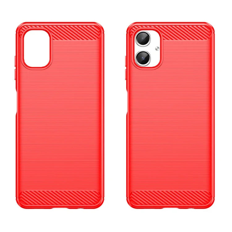 For Samsung Galaxy A06 Case Carbon Fiber Texture TPU Brushed Phone Cover