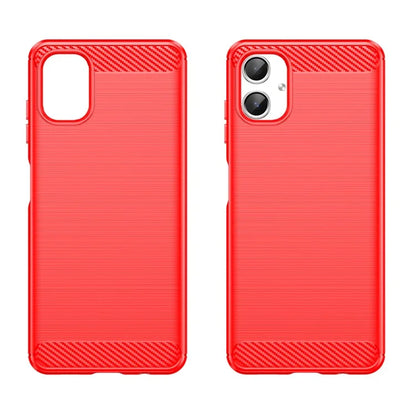 For Samsung Galaxy A06 Case Carbon Fiber Texture TPU Brushed Phone Cover
