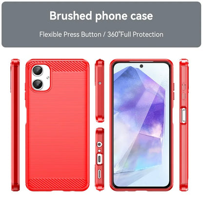 For Samsung Galaxy A06 Case Carbon Fiber Texture TPU Brushed Phone Cover