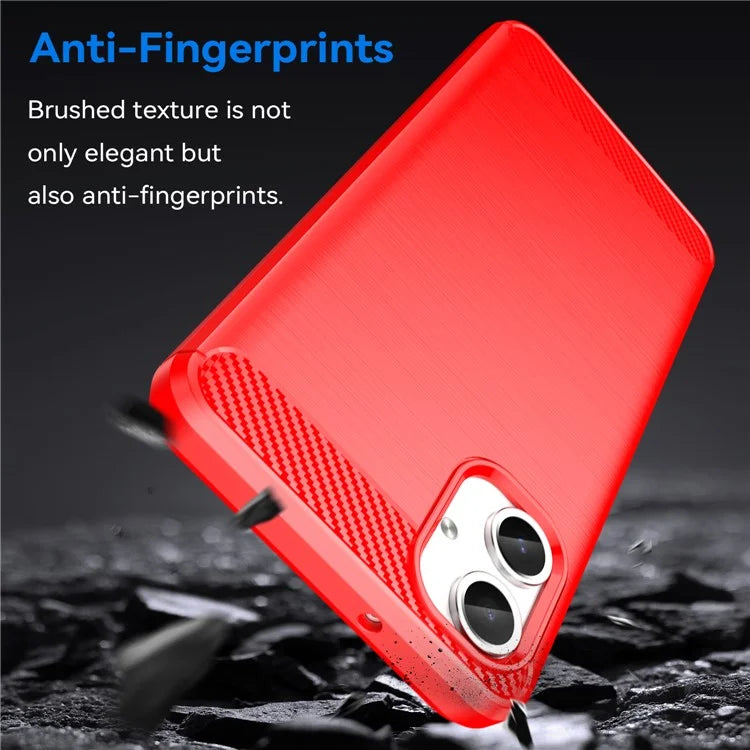 For Samsung Galaxy A06 Case Carbon Fiber Texture TPU Brushed Phone Cover