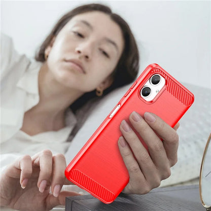 For Samsung Galaxy A06 Case Carbon Fiber Texture TPU Brushed Phone Cover