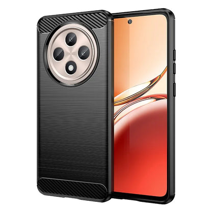 For Oppo Reno12 F 4G / Reno12 F 5G Case Carbon Fiber Texture TPU Brushed Phone Cover