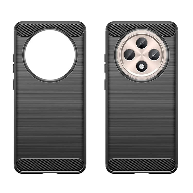 For Oppo Reno12 F 4G / Reno12 F 5G Case Carbon Fiber Texture TPU Brushed Phone Cover