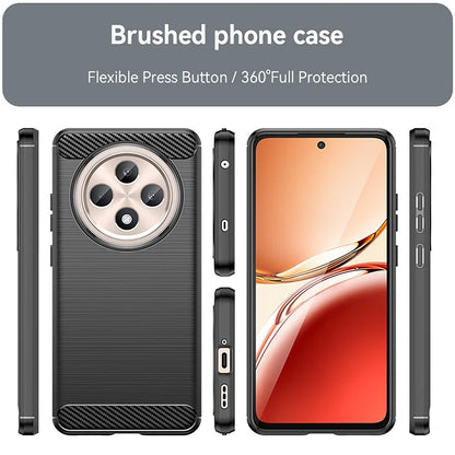 For Oppo Reno12 F 4G / Reno12 F 5G Case Carbon Fiber Texture TPU Brushed Phone Cover