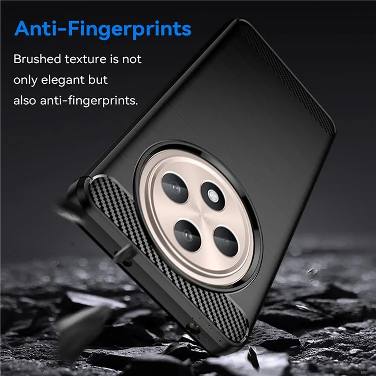 For Oppo Reno12 F 4G / Reno12 F 5G Case Carbon Fiber Texture TPU Brushed Phone Cover