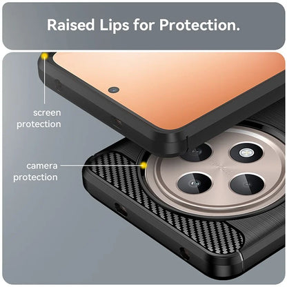 For Oppo Reno12 F 4G / Reno12 F 5G Case Carbon Fiber Texture TPU Brushed Phone Cover