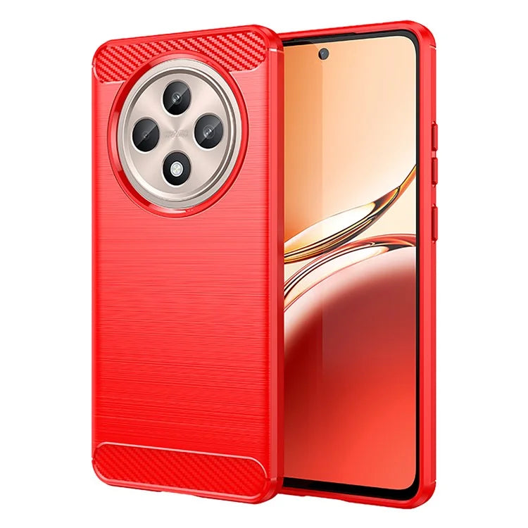 For Oppo Reno12 F 4G / Reno12 F 5G Case Carbon Fiber Texture TPU Brushed Phone Cover