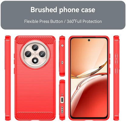 For Oppo Reno12 F 4G / Reno12 F 5G Case Carbon Fiber Texture TPU Brushed Phone Cover