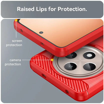For Oppo Reno12 F 4G / Reno12 F 5G Case Carbon Fiber Texture TPU Brushed Phone Cover