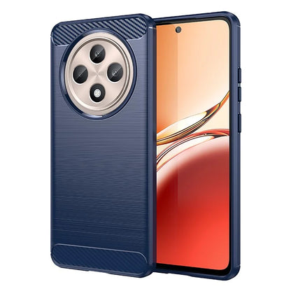 For Oppo Reno12 F 4G / Reno12 F 5G Case Carbon Fiber Texture TPU Brushed Phone Cover
