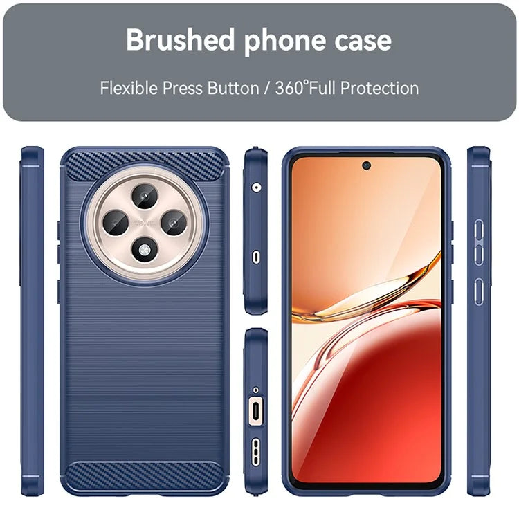 For Oppo Reno12 F 4G / Reno12 F 5G Case Carbon Fiber Texture TPU Brushed Phone Cover