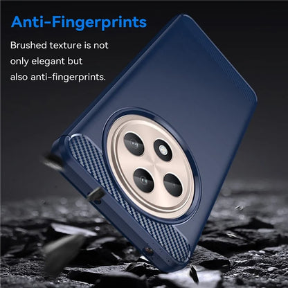 For Oppo Reno12 F 4G / Reno12 F 5G Case Carbon Fiber Texture TPU Brushed Phone Cover