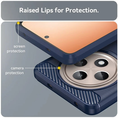 For Oppo Reno12 F 4G / Reno12 F 5G Case Carbon Fiber Texture TPU Brushed Phone Cover