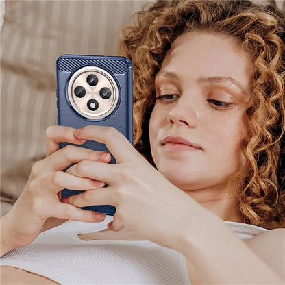 For Oppo Reno12 F 4G / Reno12 F 5G Case Carbon Fiber Texture TPU Brushed Phone Cover