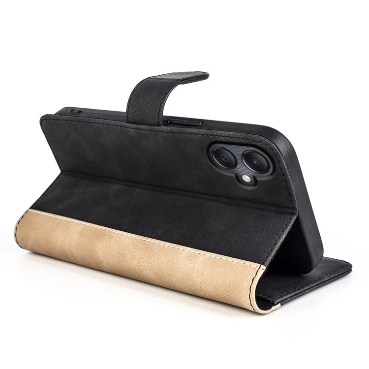 For Samsung Galaxy A06 Wallet Case Leather Phone Cover Splicing Color