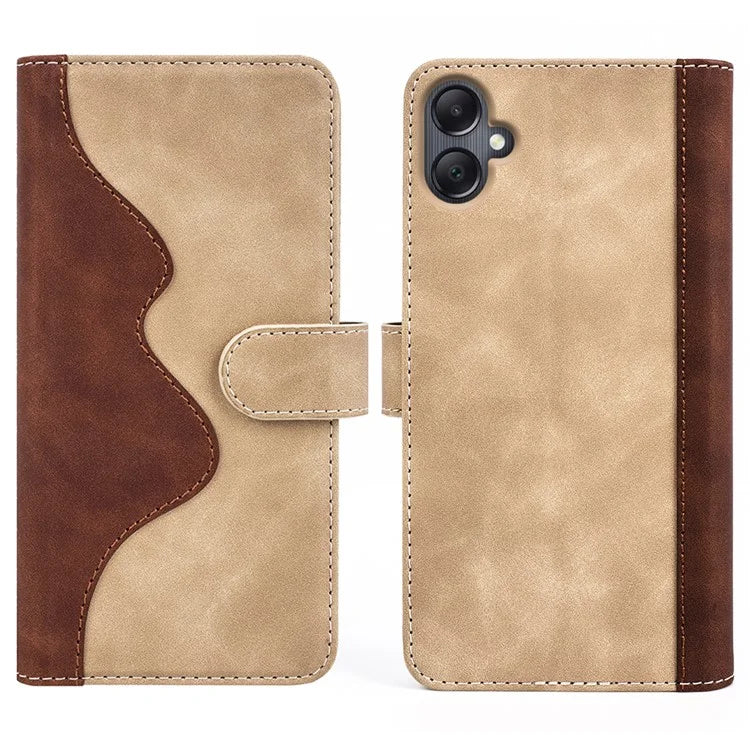 For Samsung Galaxy A06 Wallet Case Leather Phone Cover Splicing Color