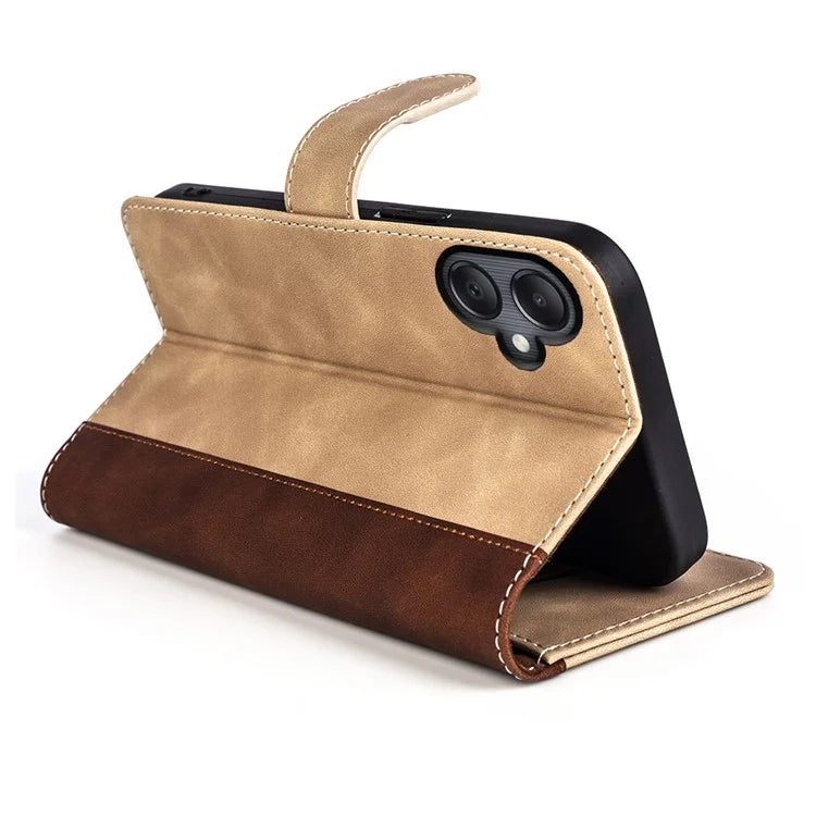 For Samsung Galaxy A06 Wallet Case Leather Phone Cover Splicing Color