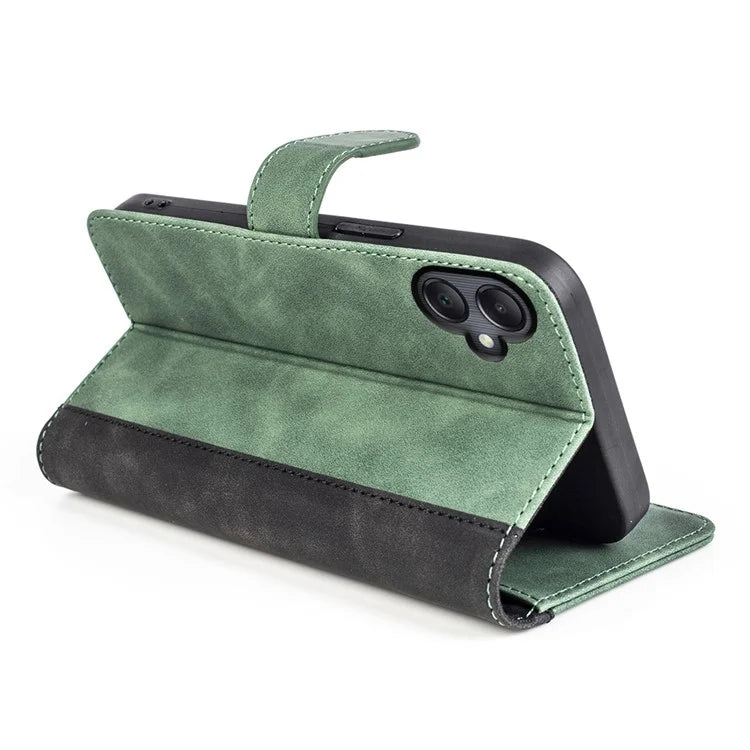For Samsung Galaxy A06 Wallet Case Leather Phone Cover Splicing Color
