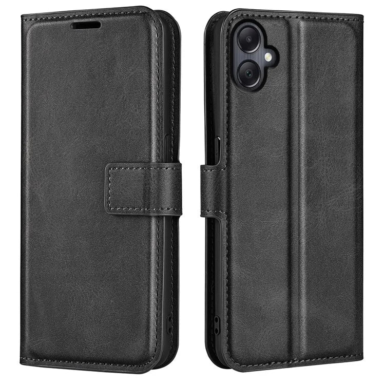 For Samsung Galaxy A06 Stand Case Anti-Scratch Calf Texture Leather Phone Cover