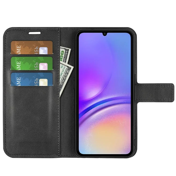 For Samsung Galaxy A06 Stand Case Anti-Scratch Calf Texture Leather Phone Cover