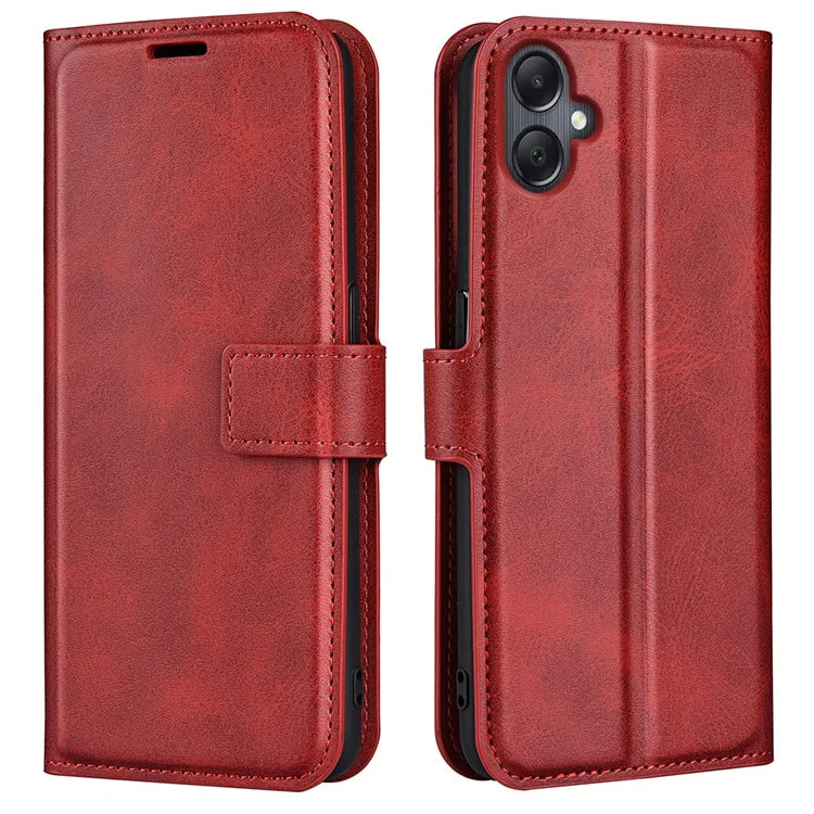 For Samsung Galaxy A06 Stand Case Anti-Scratch Calf Texture Leather Phone Cover
