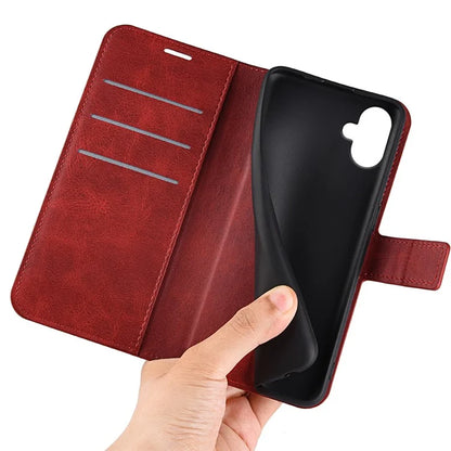 For Samsung Galaxy A06 Stand Case Anti-Scratch Calf Texture Leather Phone Cover