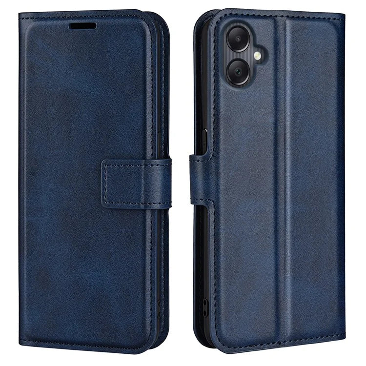 For Samsung Galaxy A06 Stand Case Anti-Scratch Calf Texture Leather Phone Cover