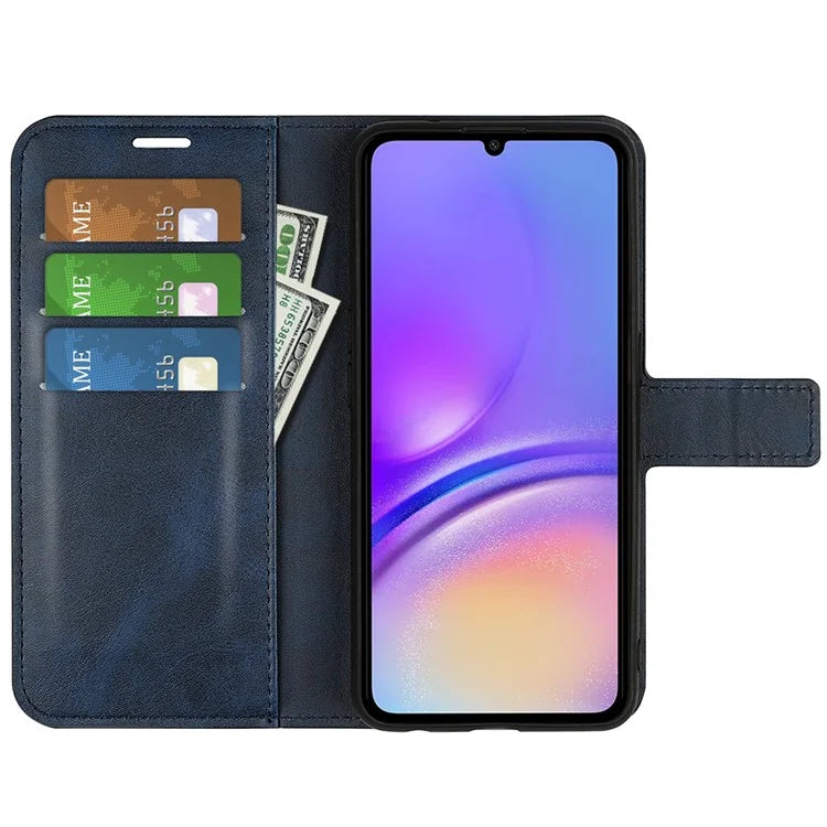 For Samsung Galaxy A06 Stand Case Anti-Scratch Calf Texture Leather Phone Cover