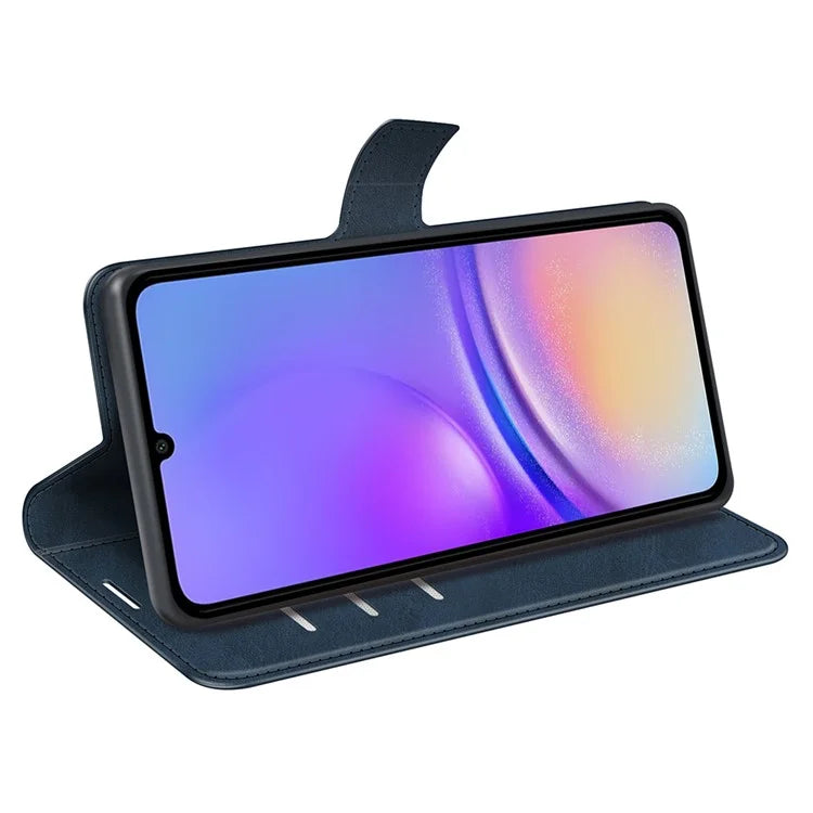 For Samsung Galaxy A06 Stand Case Anti-Scratch Calf Texture Leather Phone Cover