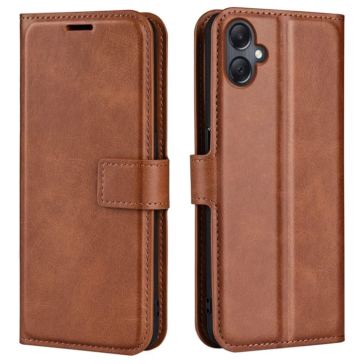 For Samsung Galaxy A06 Stand Case Anti-Scratch Calf Texture Leather Phone Cover
