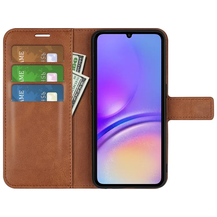 For Samsung Galaxy A06 Stand Case Anti-Scratch Calf Texture Leather Phone Cover