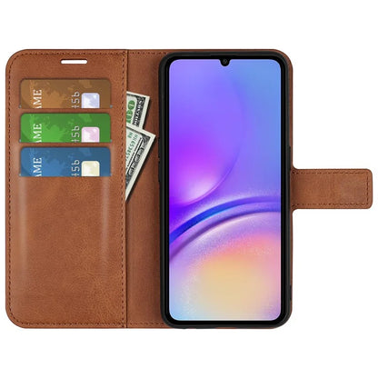 For Samsung Galaxy A06 Stand Case Anti-Scratch Calf Texture Leather Phone Cover