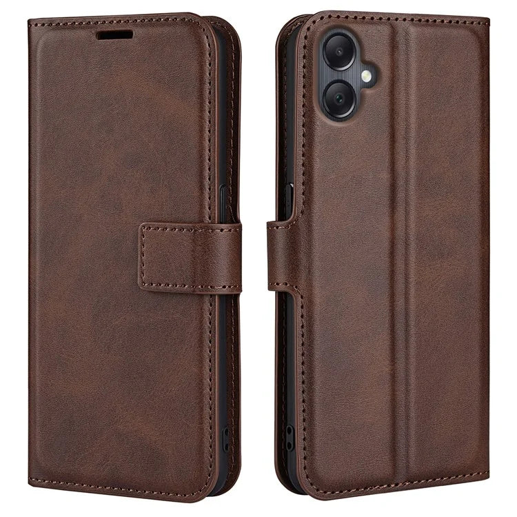 For Samsung Galaxy A06 Stand Case Anti-Scratch Calf Texture Leather Phone Cover