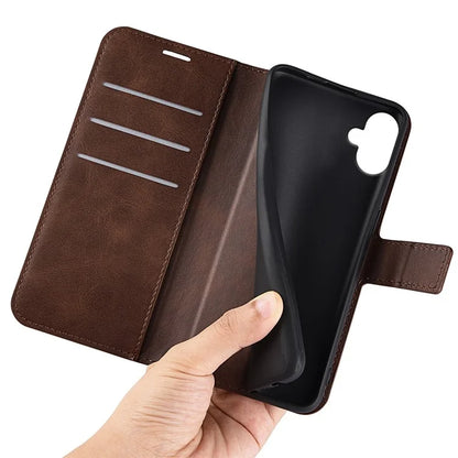For Samsung Galaxy A06 Stand Case Anti-Scratch Calf Texture Leather Phone Cover