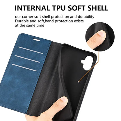 For Samsung Galaxy A06 Case Skin-Touch Leather Wallet Phone Cover