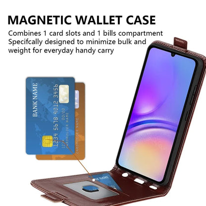 For Samsung Galaxy A06 Case with Card Slots Vertical Flip Leather Phone Cover